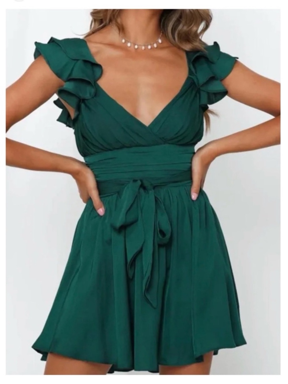 homecoming dresses hello molly | | Hello Molly Forest Green Ruffle Wrap Mini Dress Nwt Size 4 Black dress with